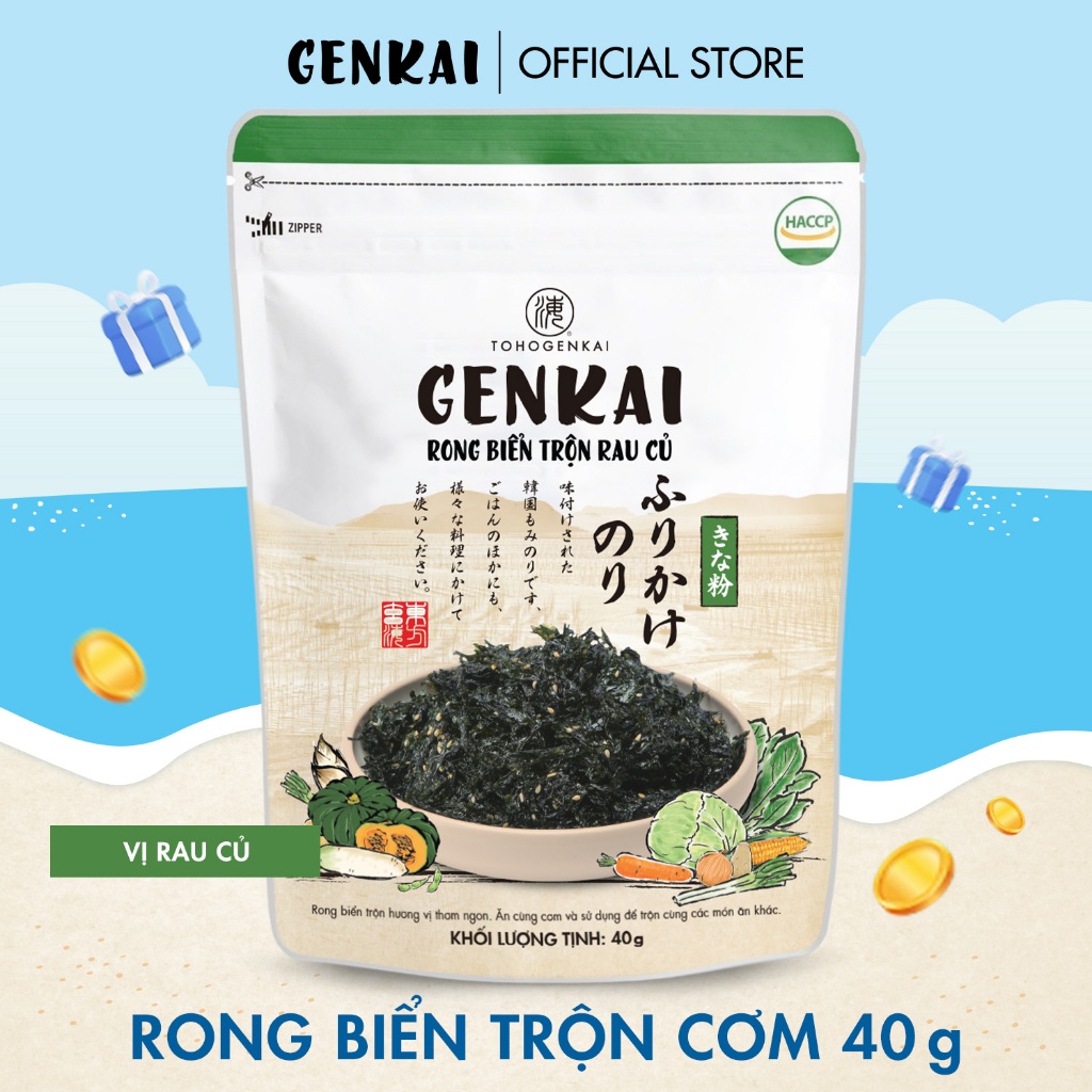 Rong Biển Trộn Cơm GENKAI Rau Củ Gói 40g