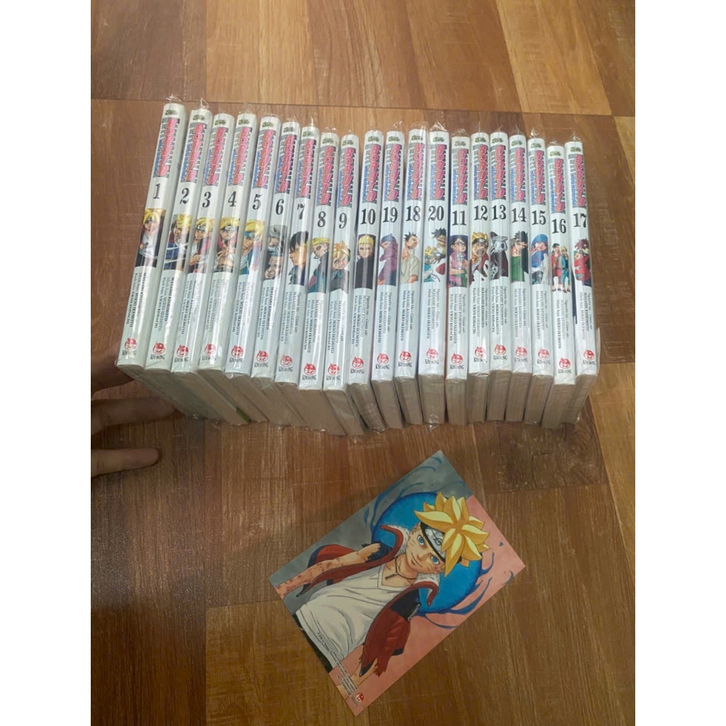 (+1card) Bộ 20q vở Boruto Naruto hậu sinh khả uý tập 1-20