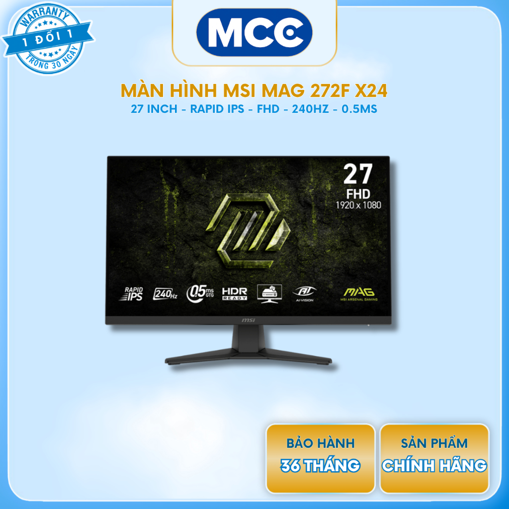 Màn Hình MSI MAG 272F X24 (27 inch - Rapid IPS - FHD - 240Hz - 0.5ms)