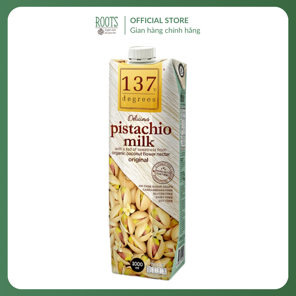 137 DEGREES - Sữa Hạt Dẻ Cười Mật Dừa, Real Pistachio Milk with Organic Coconut Flower Nectar (1000m