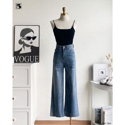 Quần jeans ống đứng dáng dài, có túi đôi, nắp túi giả Twentyfive 7216