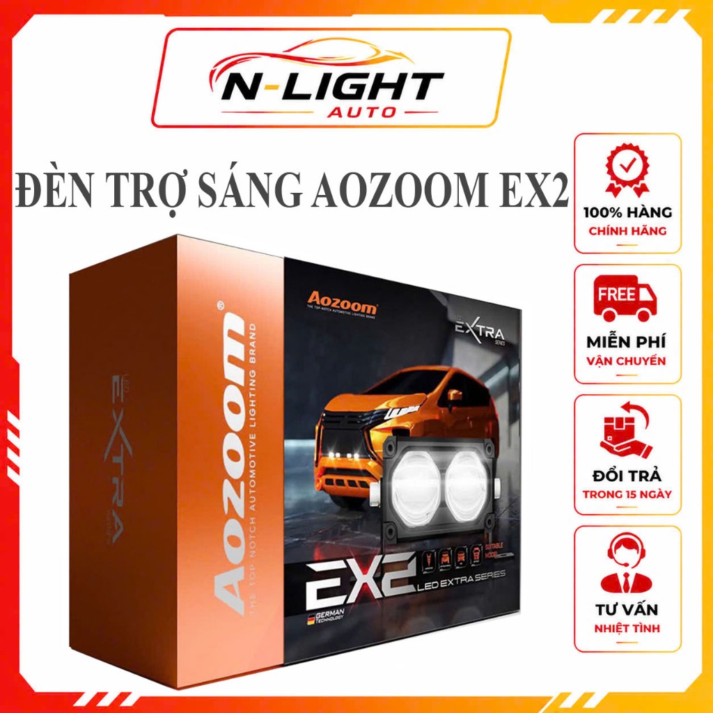 Aozoom EX2 Bi Cầu Trợ Sáng Đỉnh Cao - Công Suất 60W-Bảo Hành 2 Năm (Giá 1 Cặp)