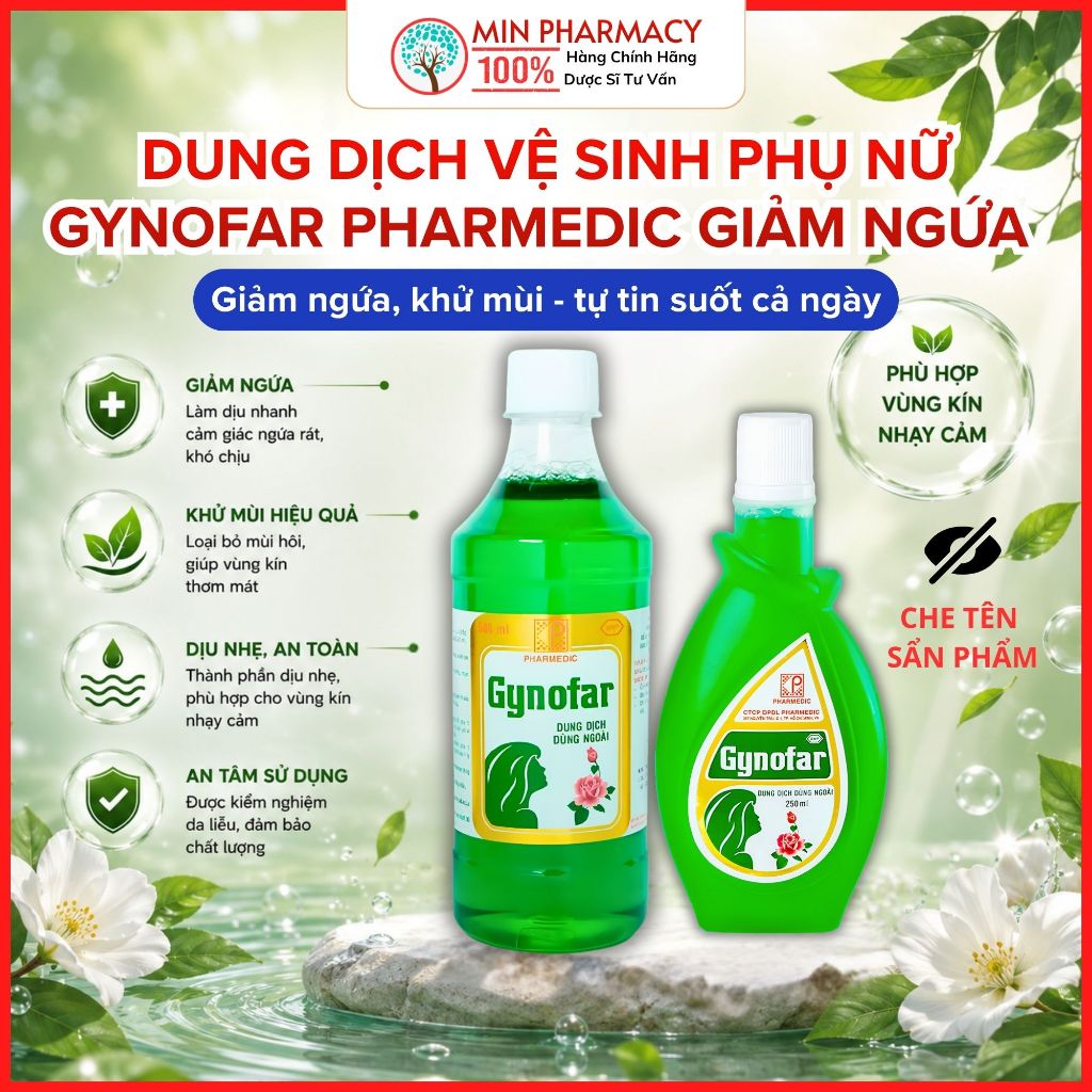Dung Dịch Vệ Sinh Phụ Nữ GYNOFAR Pharmedic Giảm ngứa - Minpharmacy