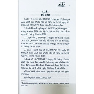 Sách - Luật Tố Cáo (Hiện Hành) (Sửa Đổi Năm 2020)