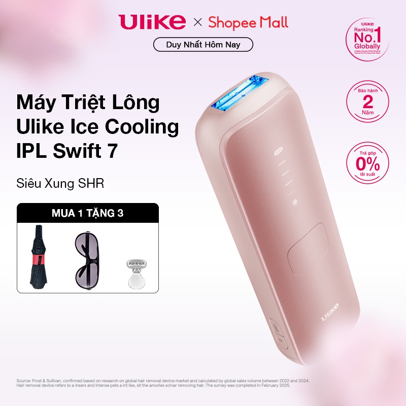 [KOL]Máy triệt lông Ulike Swift 7 công nghệ làm mát Ice Cooling IPL Sapphire Hồng