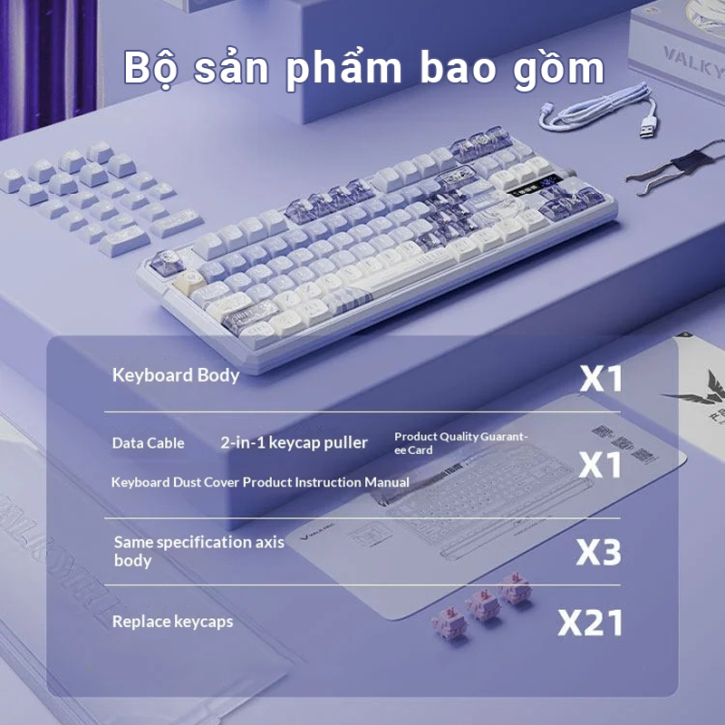 Bàn phím cơ Valkyrie VK87 V2 - Nâng cấp mạnh mẽ Pin 12000 mAh - Dual 8K Return Rate - BH 12T | BigBuy360 - bigbuy360.vn