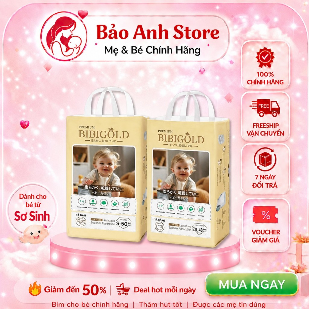 BỈM BIBI GOLD PREMIUM ÊM MỀM THOÁNG KHÍ THẤM HÚT TỐT SIZE TO S-8XL