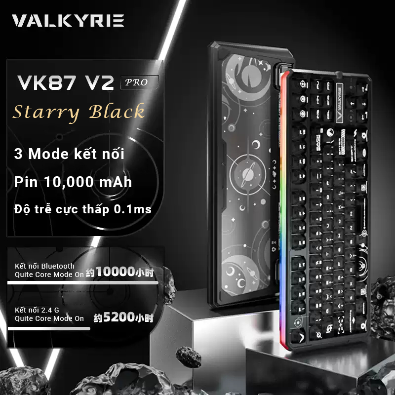 Bàn phím cơ Valkyrie VK87 V2 - Nâng cấp mạnh mẽ Pin 12000 mAh - Dual 8K Return Rate - BH 12T | BigBuy360 - bigbuy360.vn