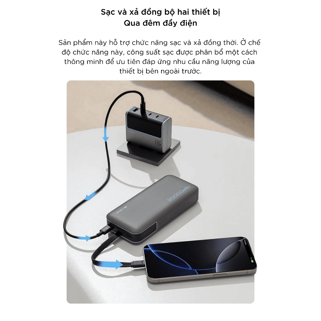 Pin dự phòng Cuktech CP24 sạc nhanh 40W dung lượng 20000mAh