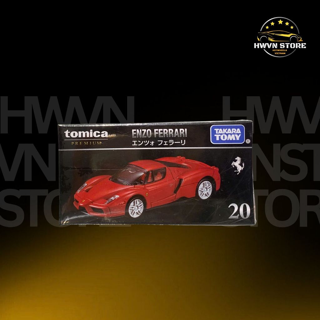 Xe mô hình Tomica Premium Enzo Ferrari màu đỏ no.20 Box