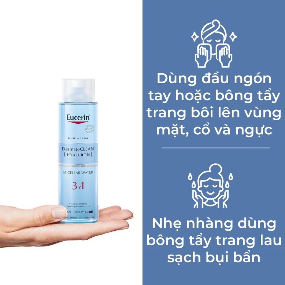 Ảnh 7 của Nước tẩy trang Eucerin DermatoCLEAN Micellar dịu nhẹ cho da nhạy cảm