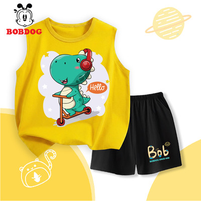 Đồ bộ bé trai BOBDOG chất liệu thun cotton mới in hình khủng long cute cho bé BD-BDO91-BDQ01