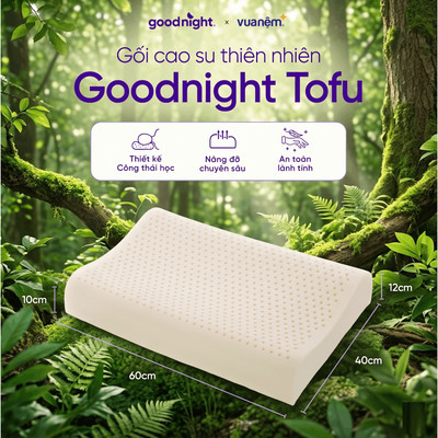 Gối cao su thiên nhiên Goodnight Tofu đàn hồi tốt, hạn chế xẹp lún
