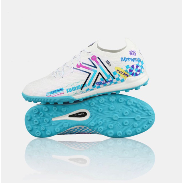 Giày Bóng Đá Kelme 5.0 TF - Trắng xanh Summer