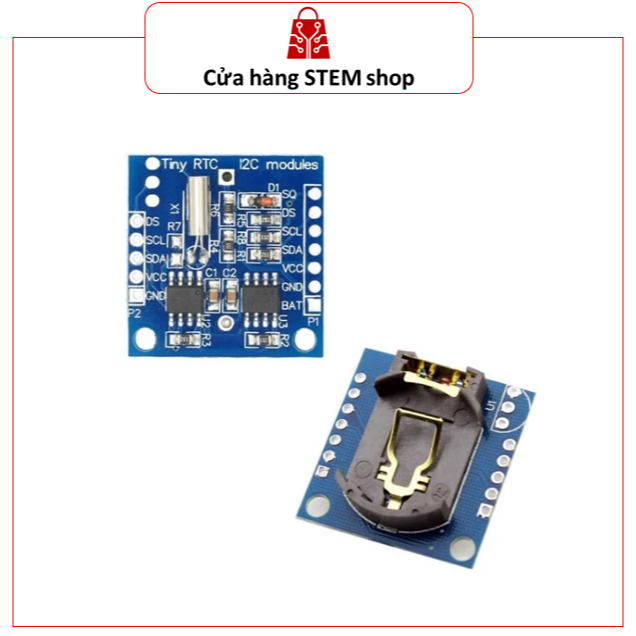 Module Thời Gian Thực RTC DS1307 Tiny RTC - Mạch Đồng Hồ Cho Arduino, ESP32 Lưu Trữ Giờ Hệ Thống (Kh
