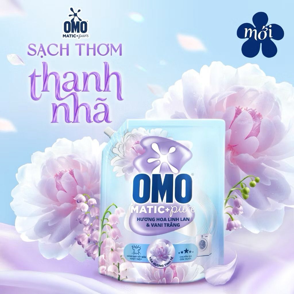 Nước giặt omo matic cửa trước chính hãng 3,6,kg