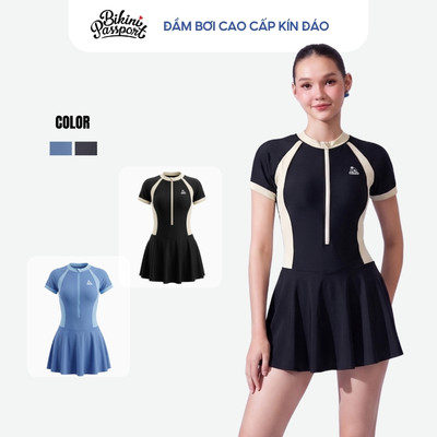 Đồ bơi một mảnh nữ kín đáo che khuyết điểm đi biển - Bikini Passport - BS545_BL