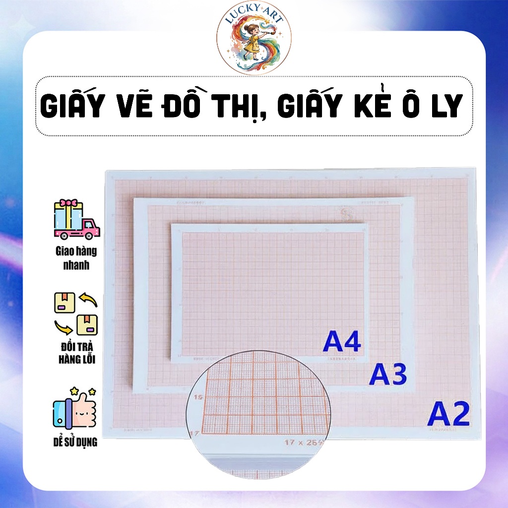 Giấy Vẽ Đồ Thị, Giấy Kẻ Ô Ly Chuyên Dụng Cho Kiến Trúc, Kỹ Thuật (Đủ Size A0, A1, A2, A3, A4)