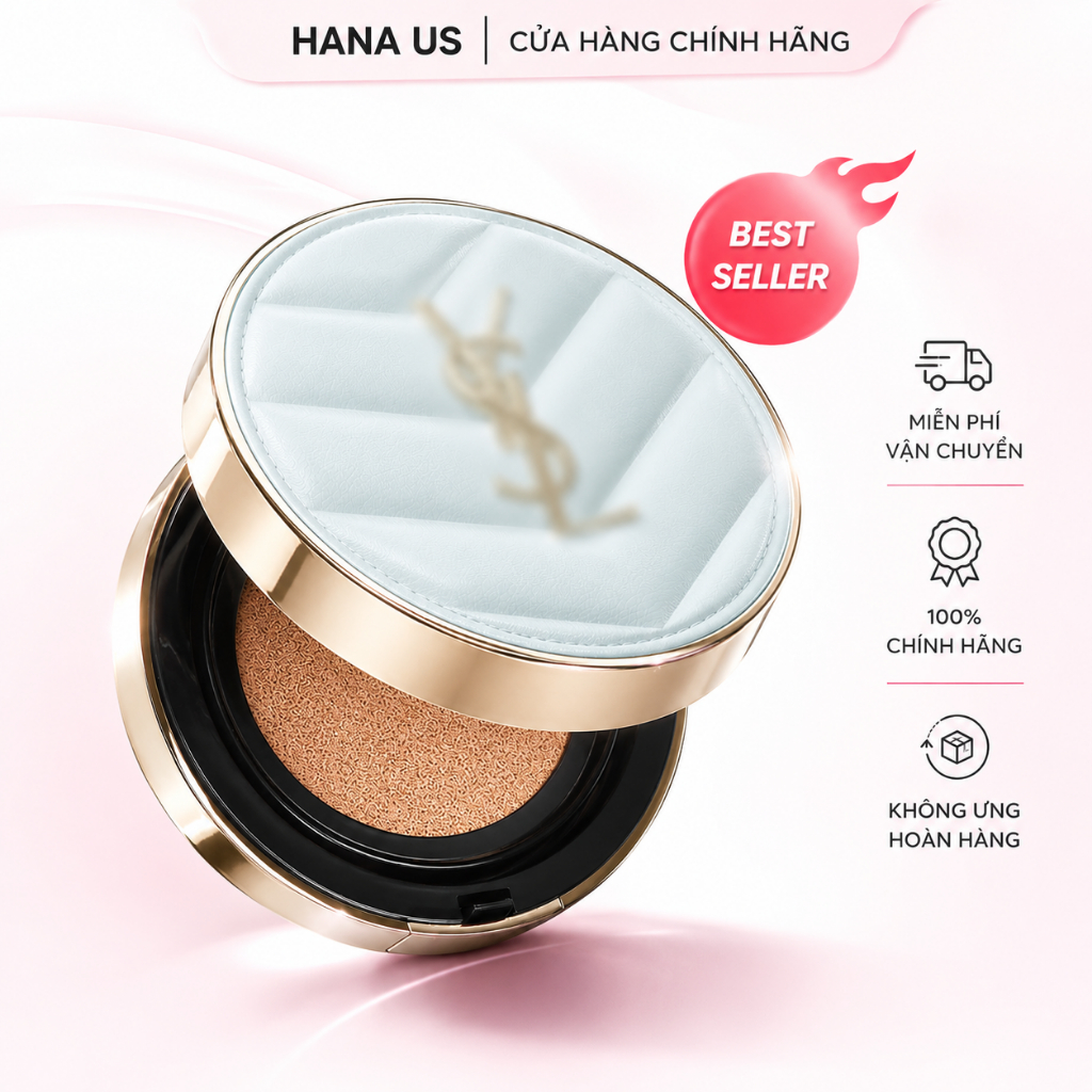 Phấn nước hãng 𝒀-𝑺-𝑳𝒐̛̀ bản da xanh All Hours Blur Mattifying Icy Cushion Cho Hiệu Ứng Mịn Mờ, Kiềm 