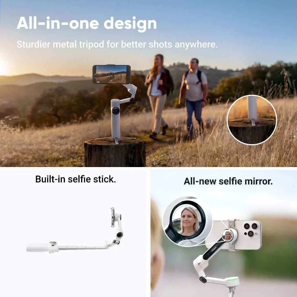 Gimbal Chống Rung Điện Thoại Insta360 Flow 2 AI Tracker | Chống Rung 3 Trục | Tự Động Nhận Diện | BigBuy360 - bigbuy360.vn