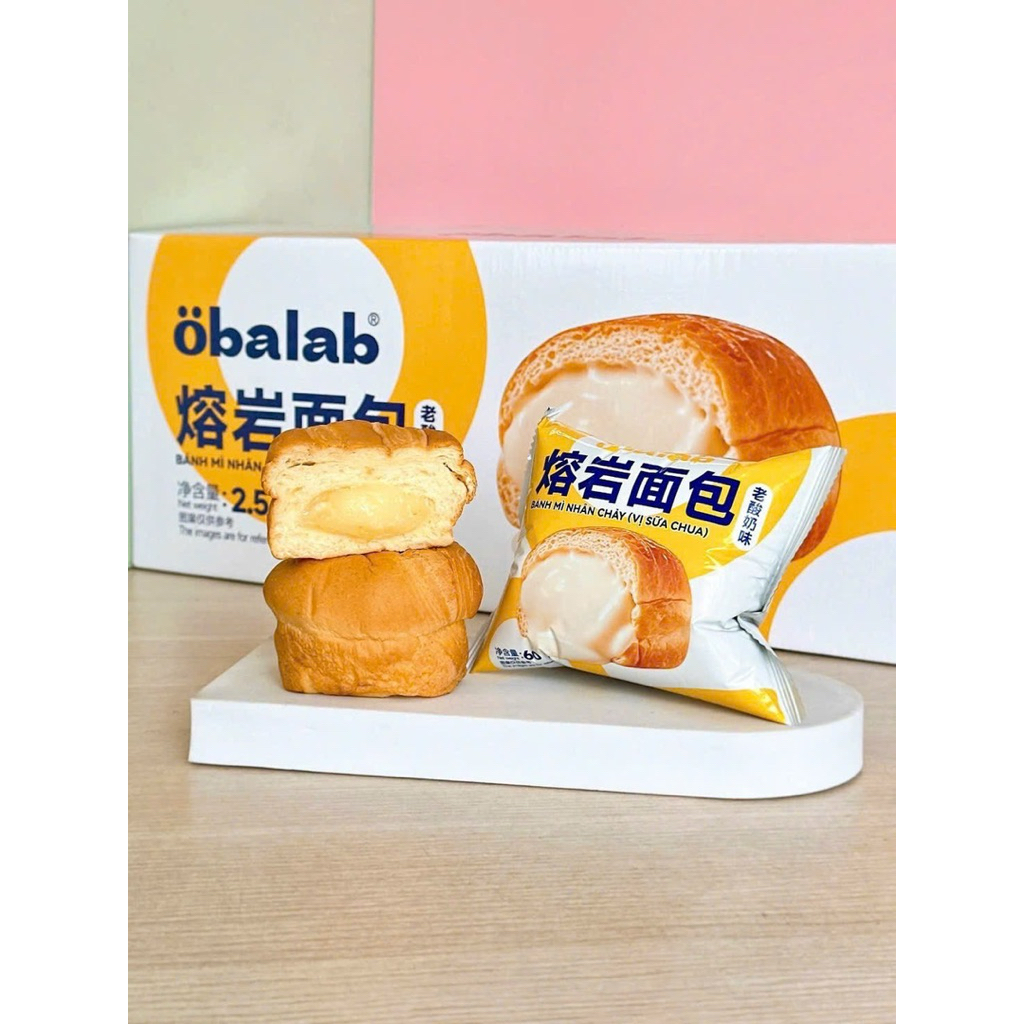 Thùng 2,5kg BÁNH NHÂN CHẢY  hai vị ( sô-cô-la và sữa chua) của hãng Obalab