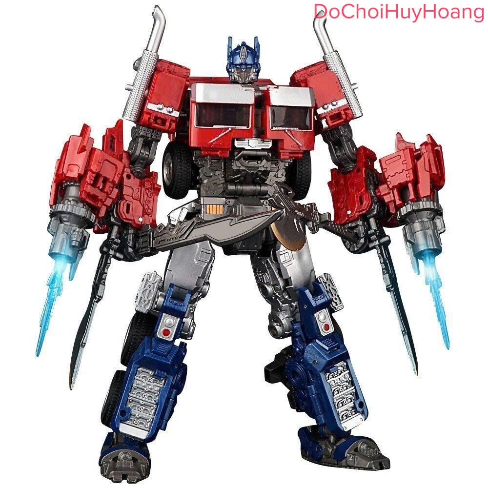 Mô hình robot Optimus biến đổi thành xe container 20cm Jk07 xanh