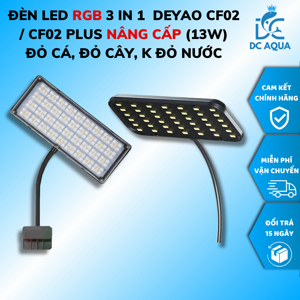 Đèn LED Kẹp Bể Cá Deyao CF02 / CF02 PLUS (NÂNG CẤP)  - 13W Đỏ Cá Không Đỏ Nước, Đèn Thủy Sinh Mini C