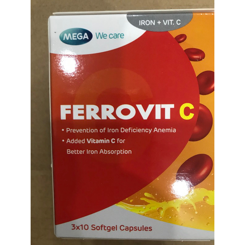 viên uống bổ sung sắt, vitamin C ferrovit C giúp sắt được hấp thu tốt hơn, giảm nguy cơ, triệu chứng