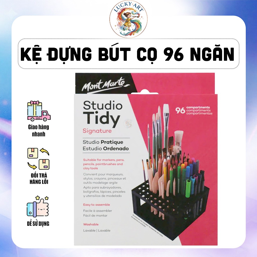 Kệ Đựng Bút Cọ Studio Tidy Mont Marte 96 Ngăn - Lucky Art