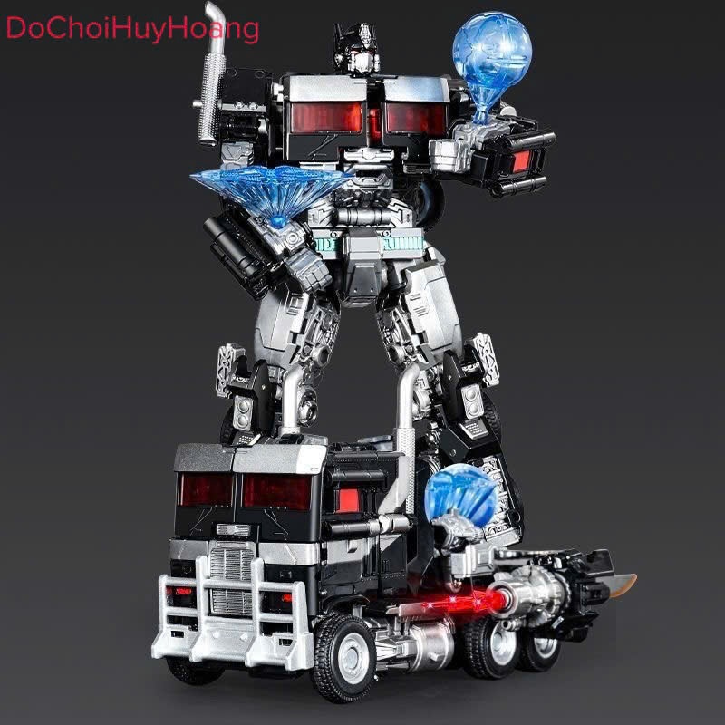 Mô hình robot Optimus biến đổi thành xe container 20cm JK07 đen