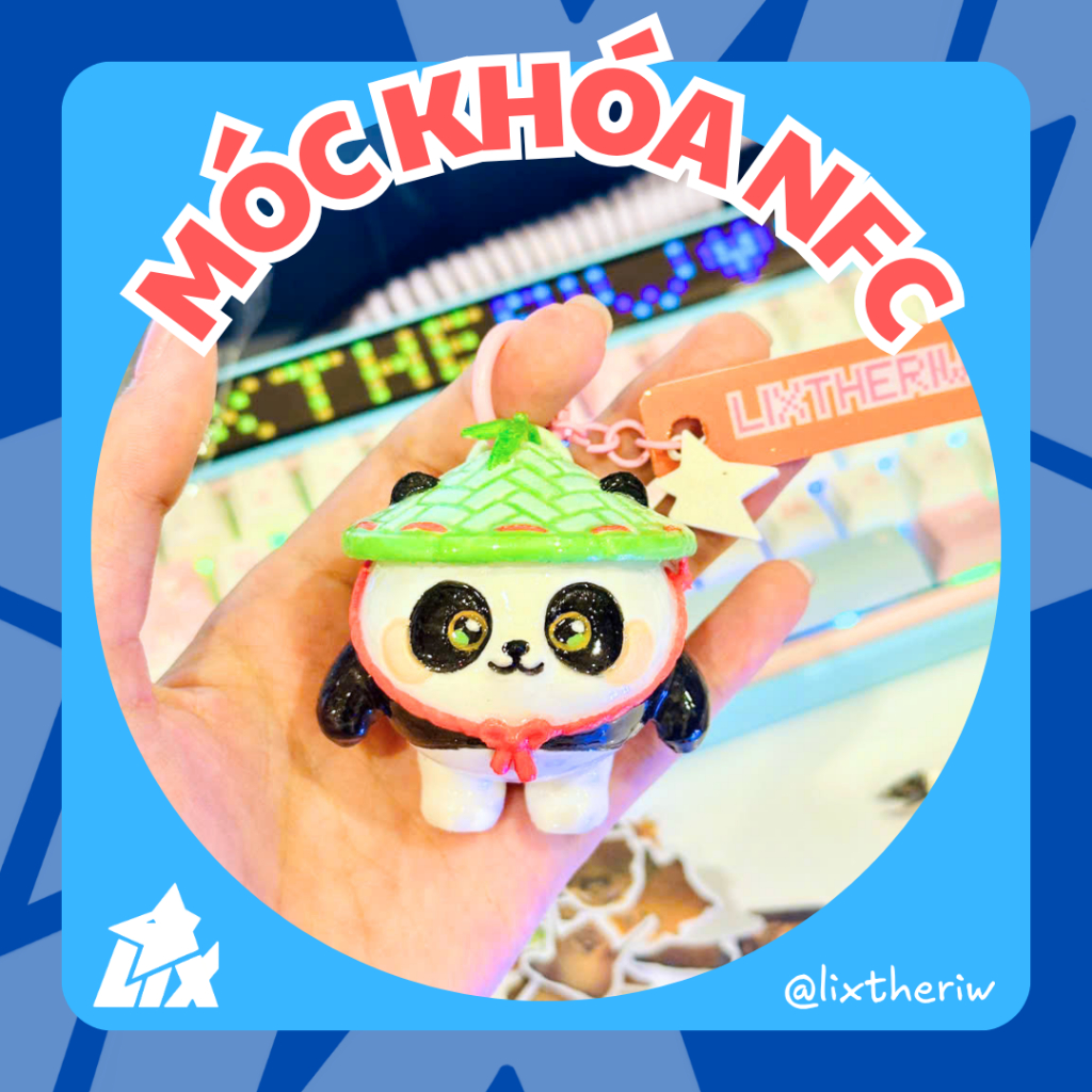 [Lixtheriw shop] Móc Khóa NFC Eggy Party - Phiên Bản Gấu Trúc Ngốc Nghếch (Fanart) - tặng kèm móc kh