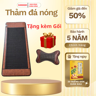 Thảm đá nóng Cao cấp Kamaso 60x160cm Tặng Kèm Gối đá nóng cải tiến 2026 Bảo hành 5 năm