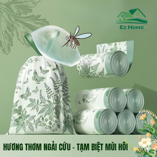 Túi Đựng Rác Di Động Hương Ngải Cứu Dày Hoạt Hình Nhà Bếp Phòng Tắm Dùng Một Lần Dây Rút Túi Đựng Rác Mới EzHome