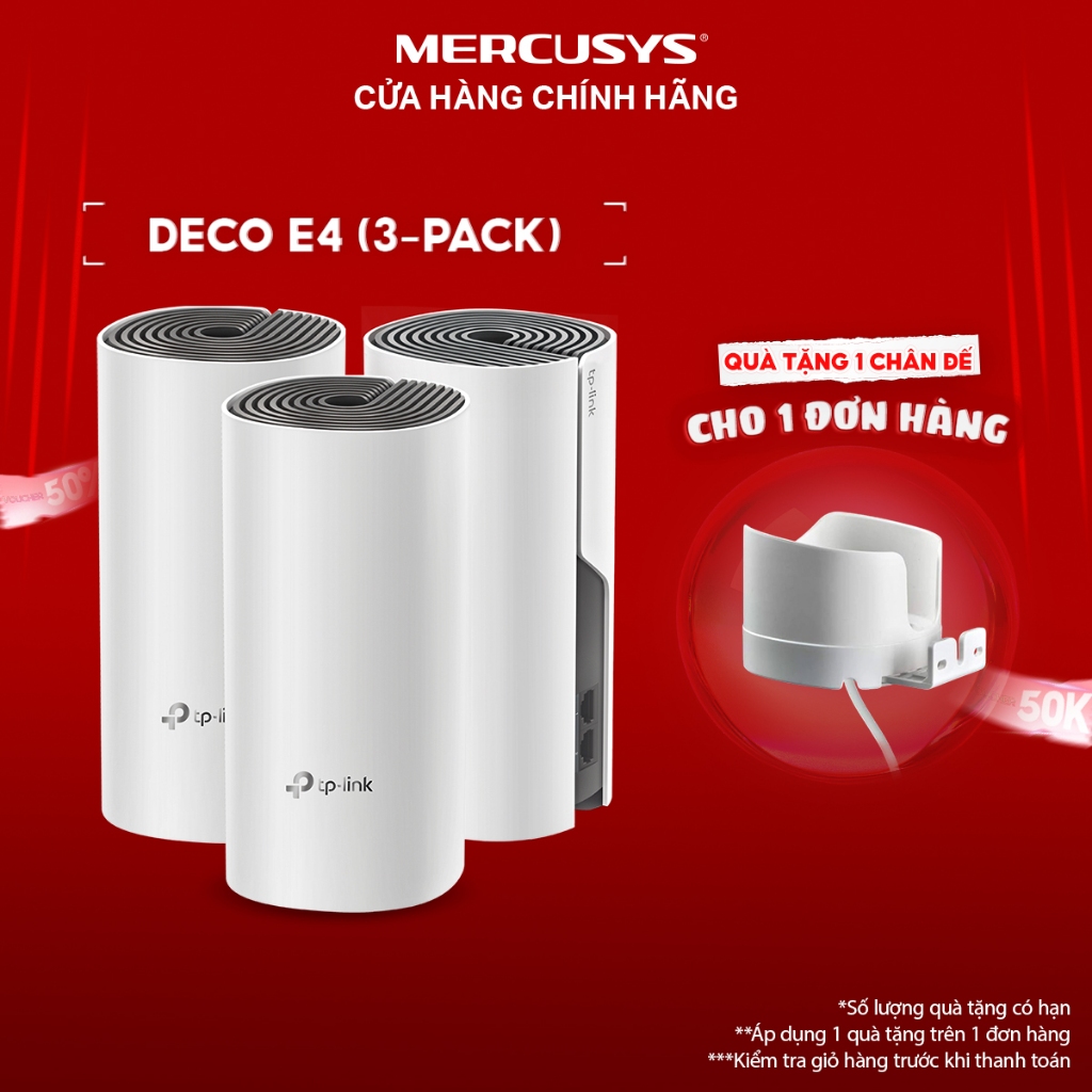 Hệ Thống Wifi Mesh TP-Link Deco E4 Dành Cho Gia đình Chuẩn AC 1200Mbps