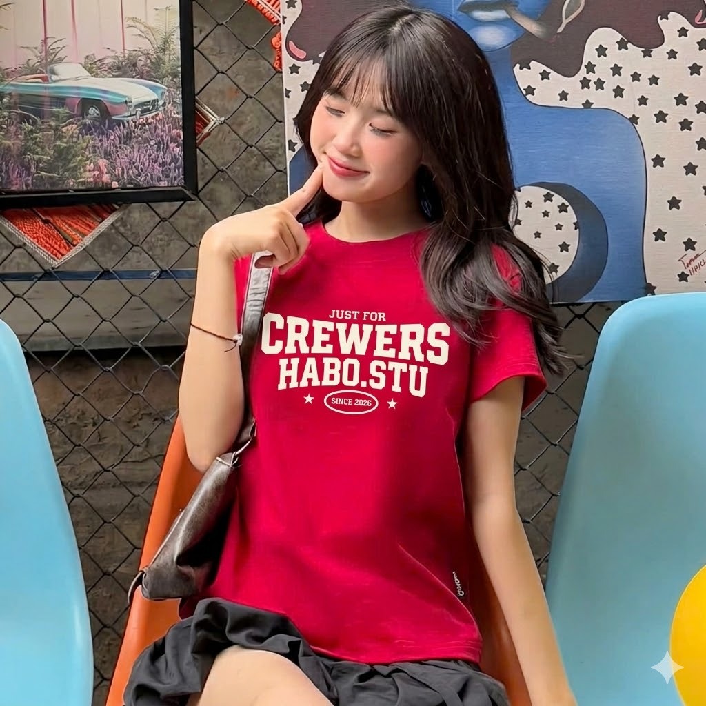 HABO STORE18 Áo Thun Babytee CREWERS HABO.STU Cotton 100% 250gsm Cổ Tròn Nữ Mềm Mại Co Giãn, Form Ôm Tôn Dáng | BigBuy360 - bigbuy360.vn