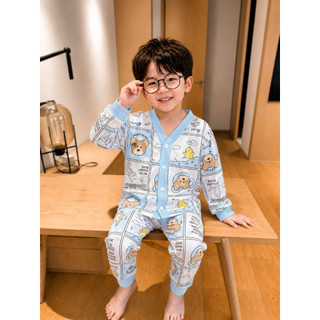 [ 2 Bộ TẶNG 1 Đôi VỚ ] BỘ ĐỒ NGỦ PJZAMA cho bé trai bé gái 6-27kg, Bộ ngủ kiểu Hàn Quốc