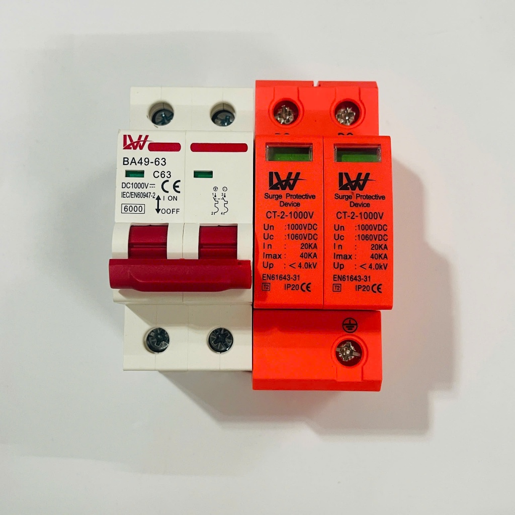 Chống sét lan truyền LW SPD DC 2P 1000VDC - Cắt lọc sét DC, CB DC