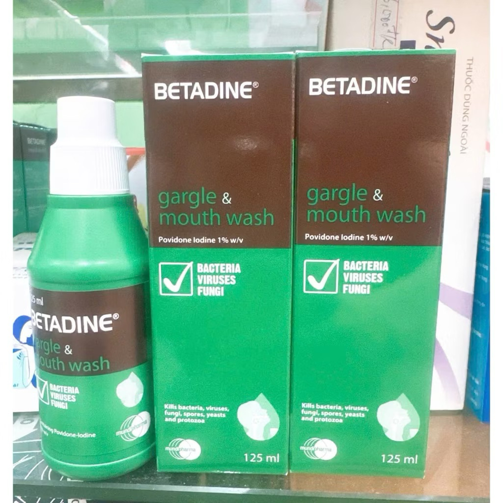 Nước Súc Miệng BETADINE Gargle & Mouth wash 125ml Nhập Khẩu Síp