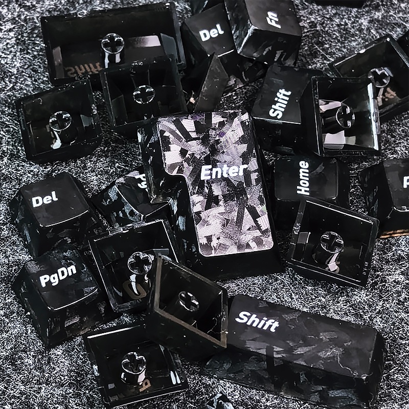 keycap Carbon đen có đèn nền, bố cục 132 phím, đầy đủ bộ, công tắc từ PBT có đèn nền | BigBuy360 - bigbuy360.vn