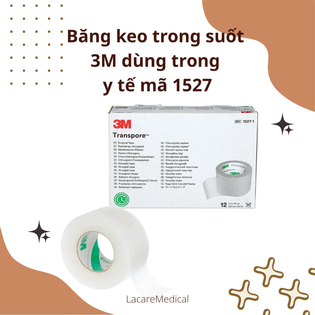 Băng keo trong suốt 3M dùng trong y tế mã 1527