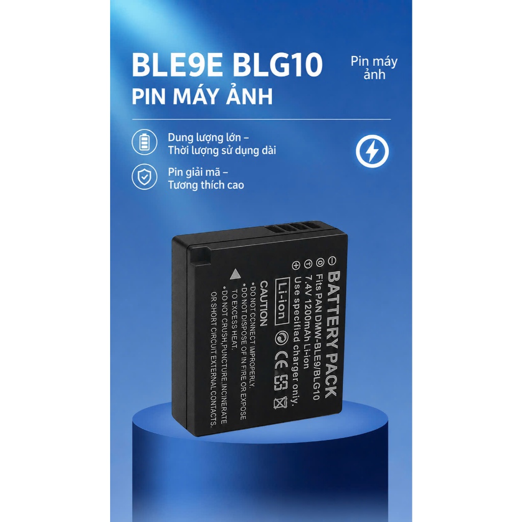 [PIN GIẢI MÃ] Pin DMW-BLE9 / BLG10 Cho Máy Ảnh Mirrorless - Dung Lượng 1200mAh