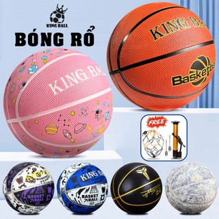 Bóng Rổ Size Số 5 6 7 Chính Hãng King Ball Banh Bóng Rổ Da Cao Su Trẻ Em Nữ Sân Bê Tông Ngoài Trời