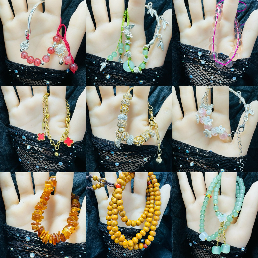 (mua 2 tặng 1 vòng mini) vòng tay , lắc tay , chuỗi quấn ba, còng tay