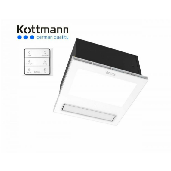 Quạt sưởi âm trần Kottmann K6 | 5 in 1. Sưởi, Sấy, Mát, Thông gió hút mùi, Chiếu sáng