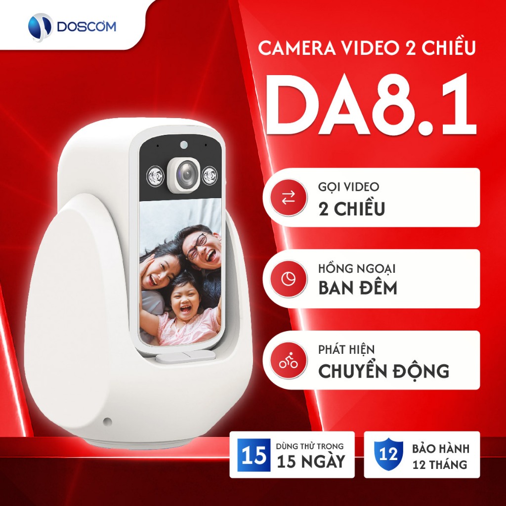Camera Gọi Video 2 Chiều DA8.1 Có Màn Hình – Camera Wifi Gia Đình Cho Người Già, Gọi Video 1 Chạm
