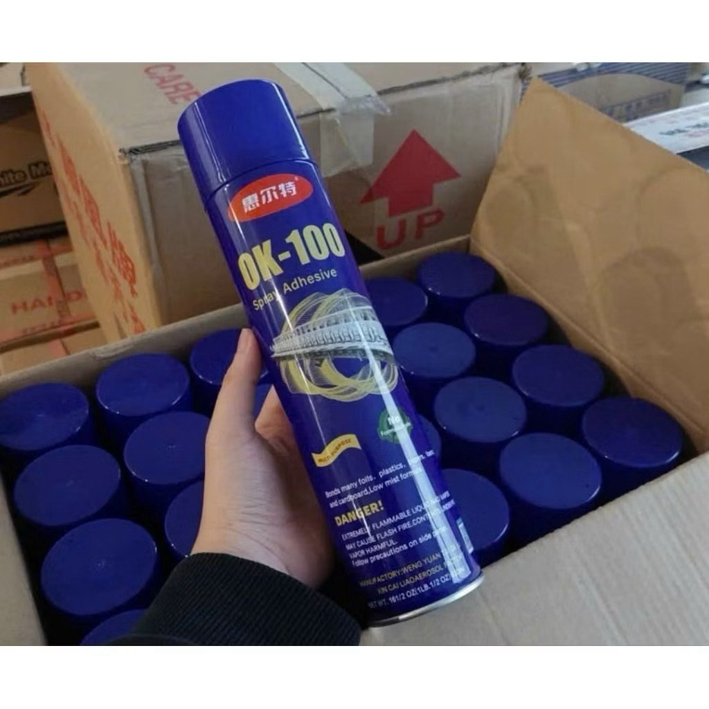Chai Xịt Keo Dán Định Vị Vải May Thêu OK-100 (0k100)  keo dán tạm thời