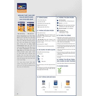 Sơn nước trong nhà DULUX EASYCLEAN, bề mặt bóng (5 LÍT)
