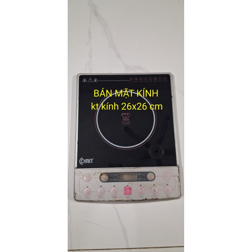 Mặt kính bếp từ Omet kt kính 26x26 cm