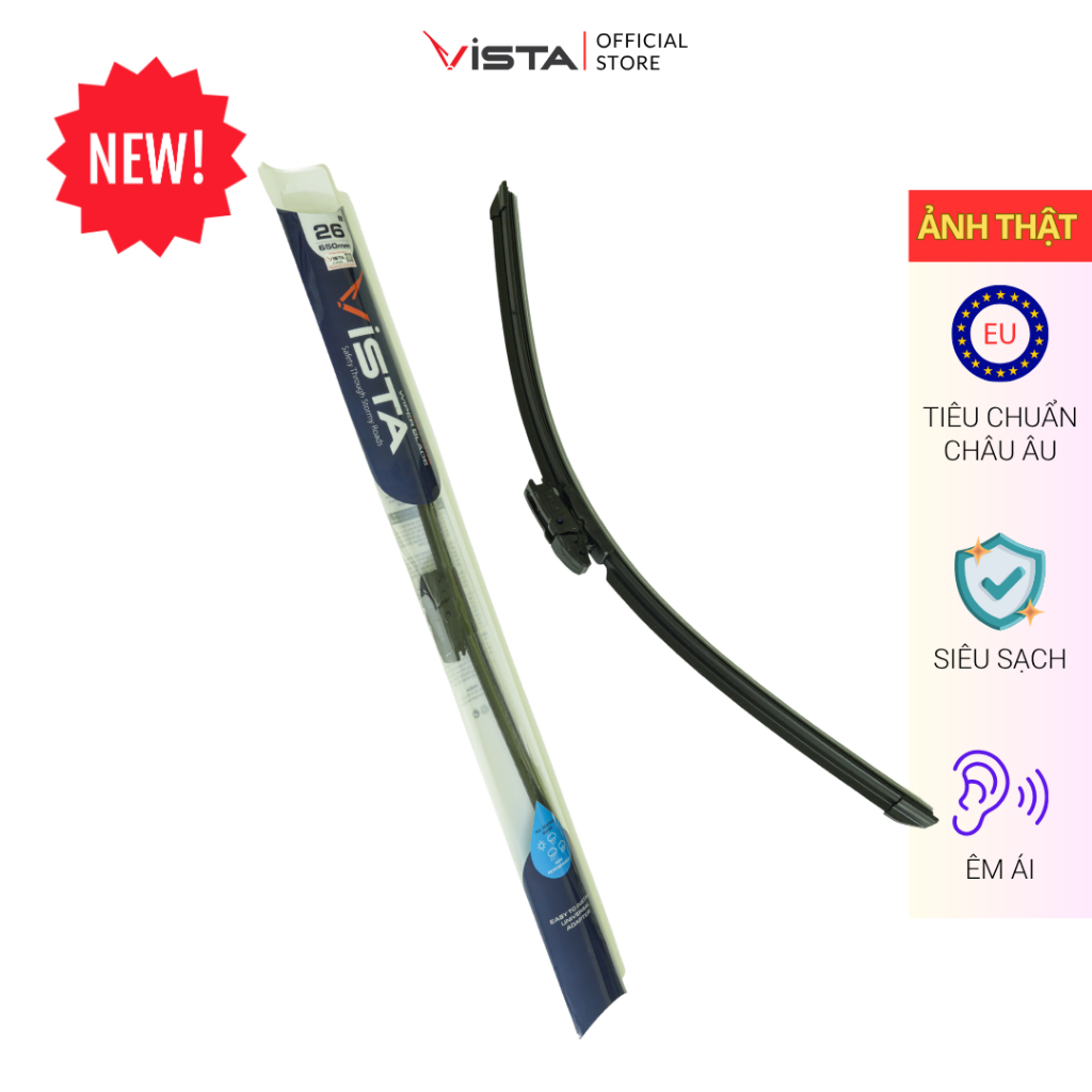 Gạt Mưa Vista Thân Mềm Cao Cấp - Ecoflat - Tiêu Chuẩn Cho Xe Ô Tô Audi SQ7 - Lưỡi Silicon - Tiêu Chu