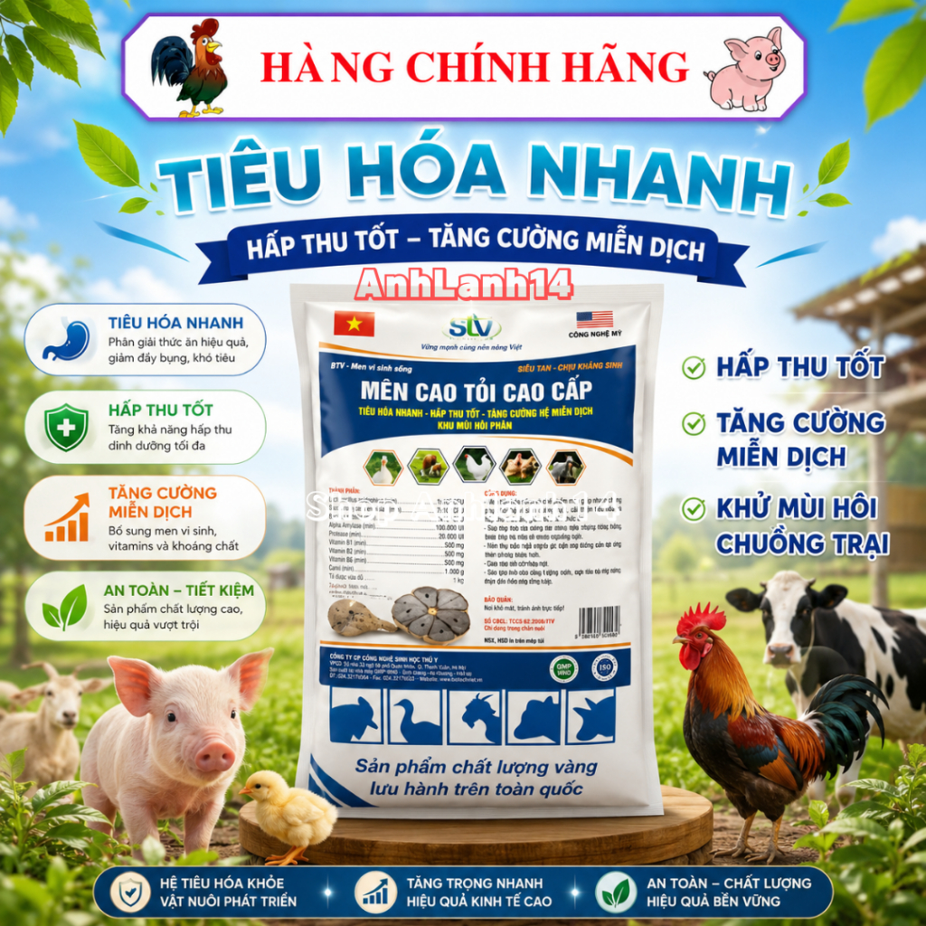 Men cao tỏi_  Hàng chuẩn công ty, hàm lượng tỏi cao, giảm mùi hôi và tăng sức đề kháng ( Chịu kháng sinh)